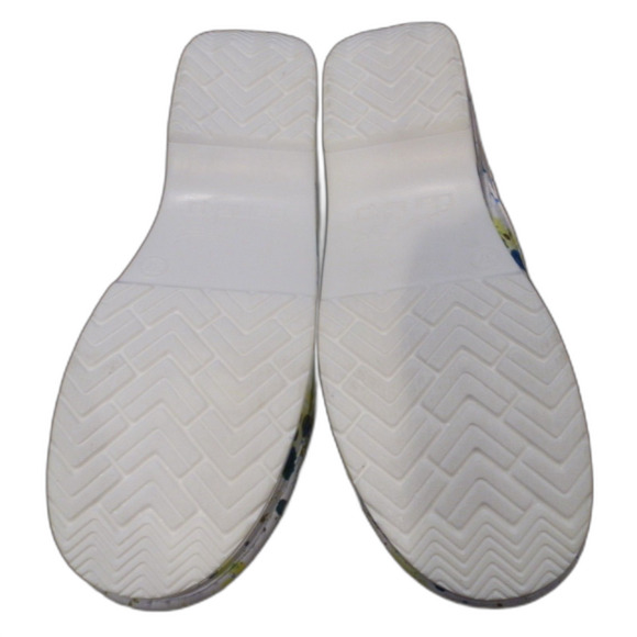 Dansko White Paint Splash Leather Clogs Shoes Women's Size 37 New Without Box - Picture 3 of 3